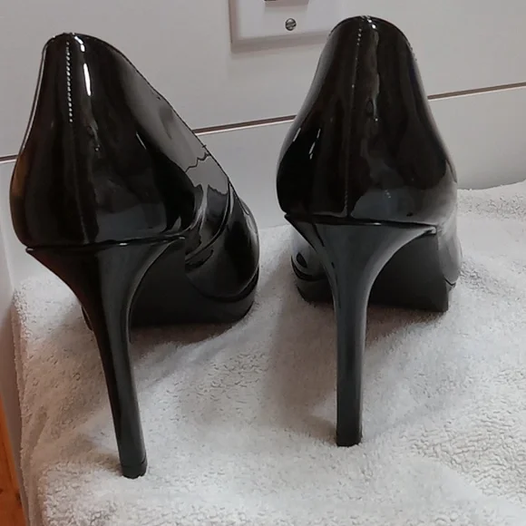 *New W/box* LC Lauren Conrad Black Patent Leather Pumps Heels Size 8.5 - Picture 5 of 8